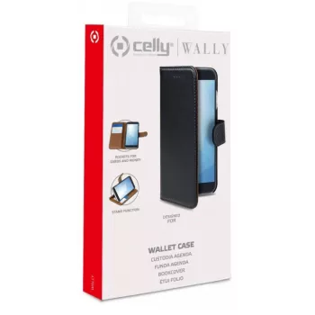 CELLY WALLY piniginės dėklas Samsung Galaxy A26 5G, juodas