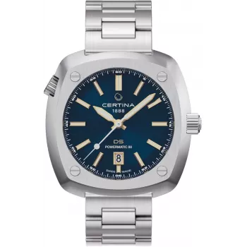 CERTINA DS Action Diver Automatinis Vyriškas Laikrodis 43mm Mėlynas Ciferblatas Nerūdijančio Plieno Milano Tinklelio Apyrankė C041407190410