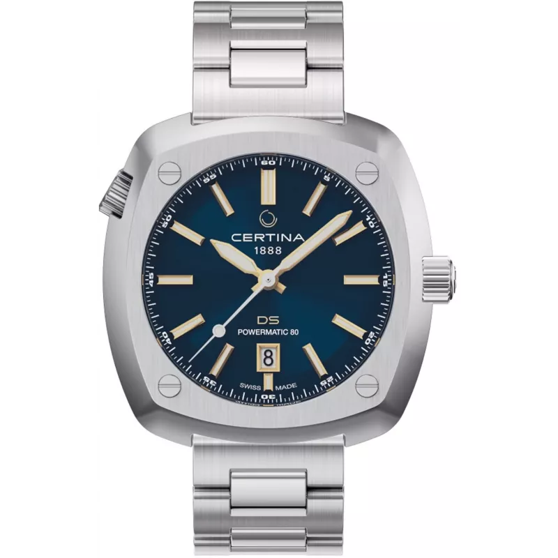 CERTINA DS Action Diver Automatinis Vyriškas Laikrodis 43mm Mėlynas Ciferblatas Nerūdijančio Plieno Milano Tinklelio Apyrankė C041407190410