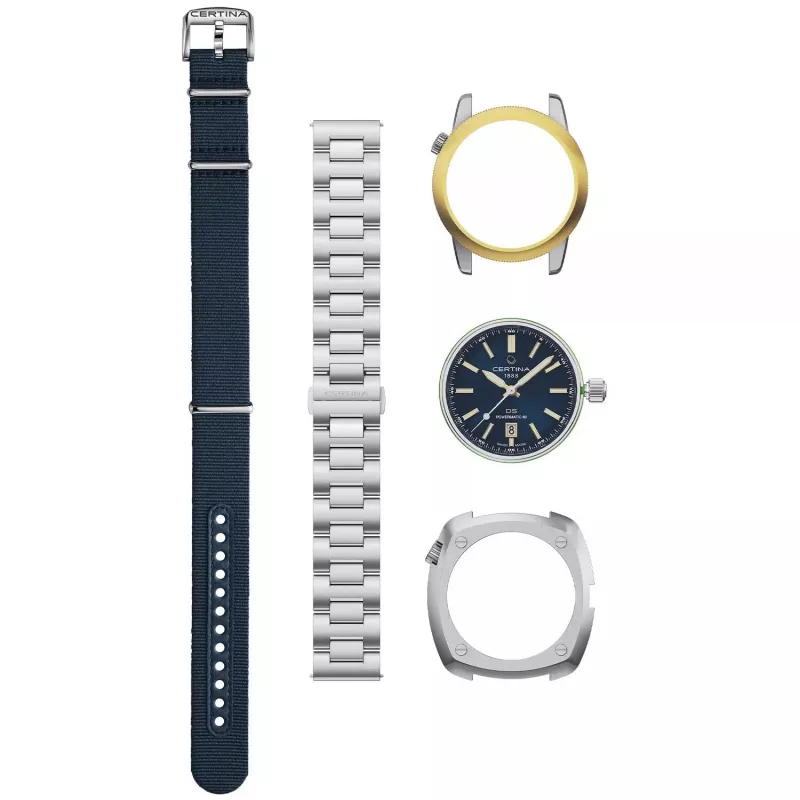 CERTINA DS Action Diver Automatinis Vyriškas Laikrodis 43mm Mėlynas Ciferblatas Nerūdijančio Plieno Milano Tinklelio Apyrankė C041407190410