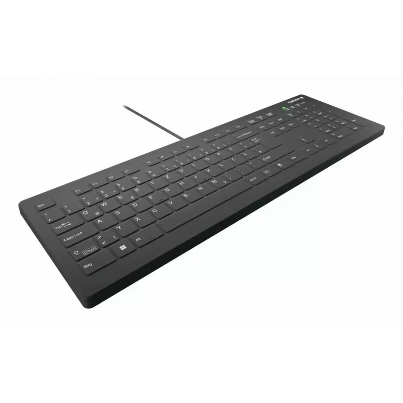 CHERRY Contour Design Active Key AK-C8112 pilno dydžio laidinė USB klaviatūra, žirklinis jungiklis, QWERTZ išdėstymas, juoda