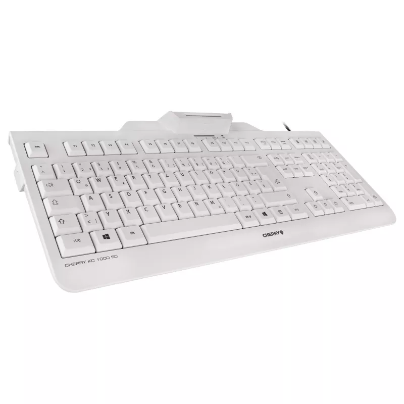 CHERRY KC 1000 SC laidinė USB klaviatūra su išmaniųjų kortelių skaitytuvu – JAV/tarptautinis išdėstymas, juoda