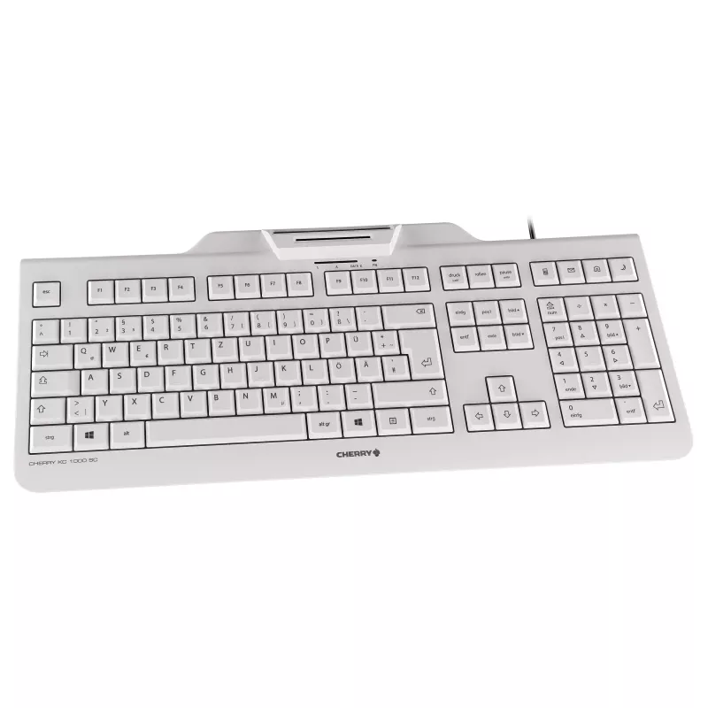 CHERRY KC 1000 SC laidinė USB klaviatūra su išmaniųjų kortelių skaitytuvu – JAV/tarptautinis išdėstymas, juoda