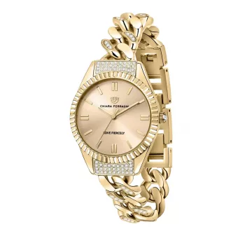 CHIARA FERRAGNI Moteriškas kvarcinis laikrodis R1953104501 34 mm Rožinis auksas Nerūdijantis plienas Tinklelis