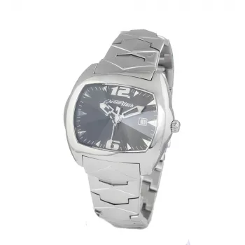 CHRONOTECH CT2188L-02M Vyriškas analoginis kvarcinis laikrodis 41mm Nerūdijantis plienas Juodas ciferblatas Sidabrinė apyrankė