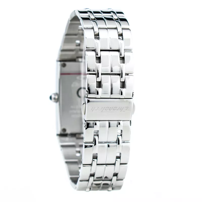 CHRONOTECH CT7017B-02M Unisex Quartz Analog Watch 30mm Stainless Steel Mesh Strap