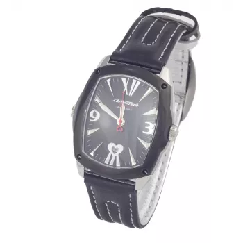 CHRONOTECH CT7696L-12 Prisma Unisex Quartz Watch 34 mm White Dial White Leather Strap