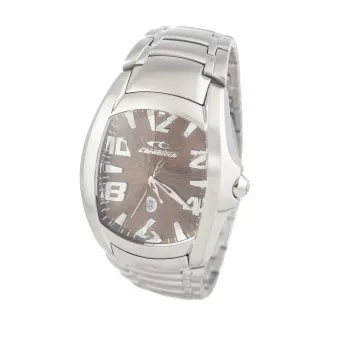CHRONOTECH MAN CT7988M-65M Analoginis kvarcinis laikrodis 41mm Nerūdijantis plienas Juodas ciferblatas Sidabrinė Milano apyrankė