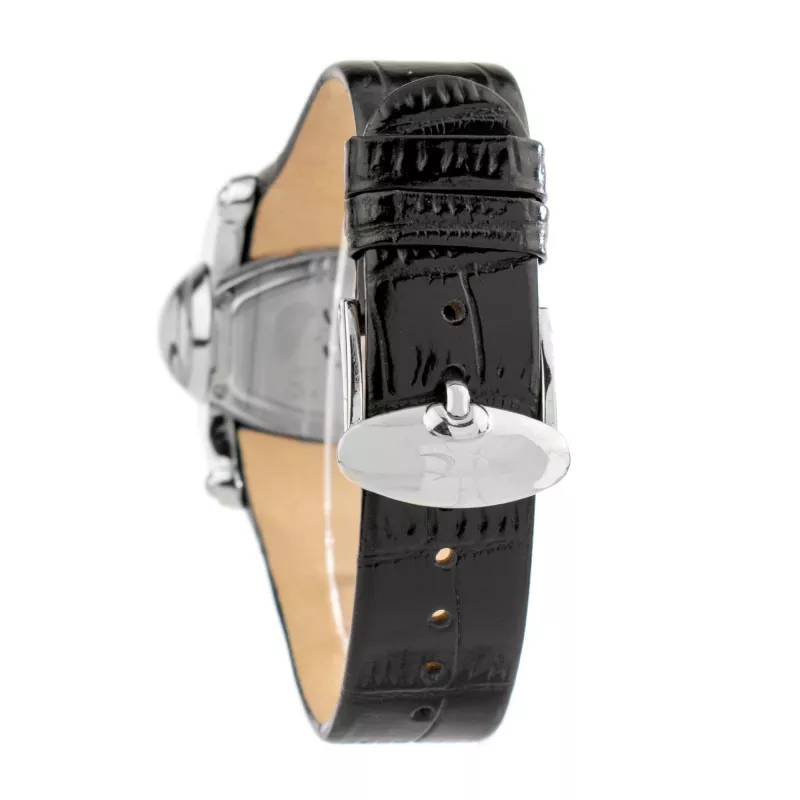 CHRONOTECH Woman CT7681M-30S Quartz Analog Watch 48mm Black Dial Leather Strap