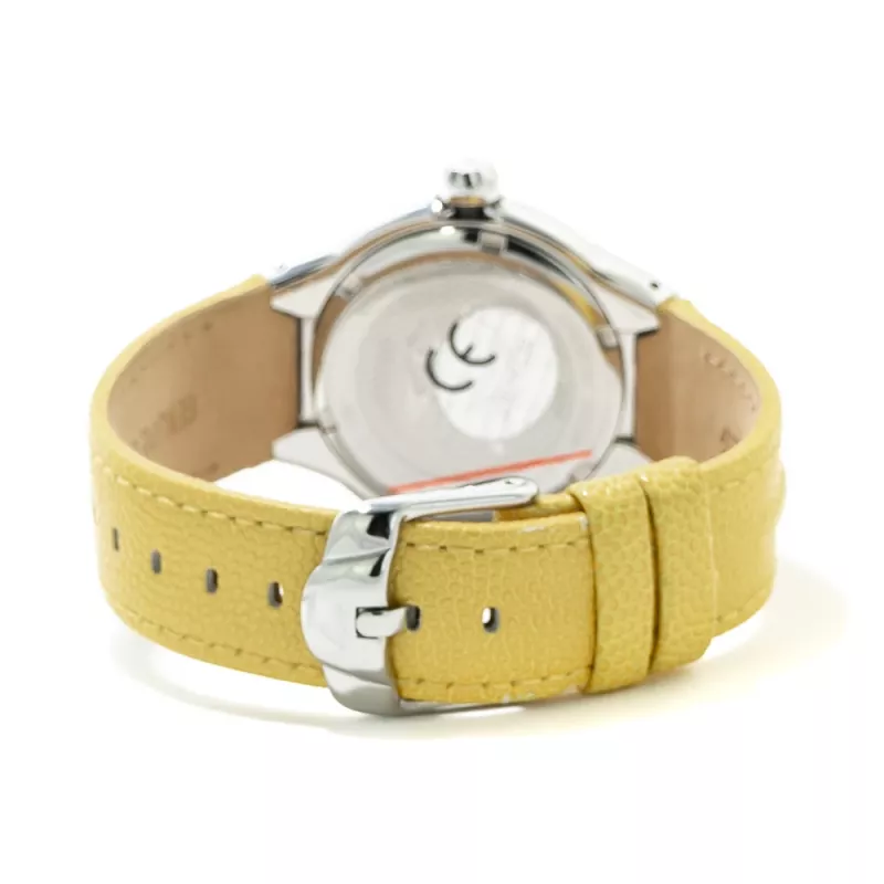CHRONOTECH Woman CT7980L-05S 37mm Quartz Analog Watch White Dial White Leather Strap