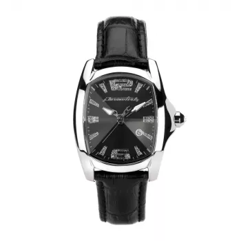 CHRONOTECH Women's Quartz Analog Watch CT7107L02 - 30mm Stainless Steel Case, White Dial, White Leather Strap