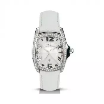 CHRONOTECH Women's Quartz Analog Watch CT7988LS09 30mm White Dial White Leather Strap