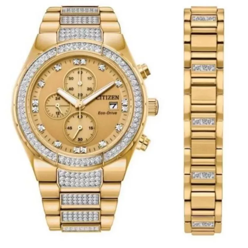 CITIZEN Eco-Drive Chronograph Stainless Steel Watch CA0752-66P 41mm