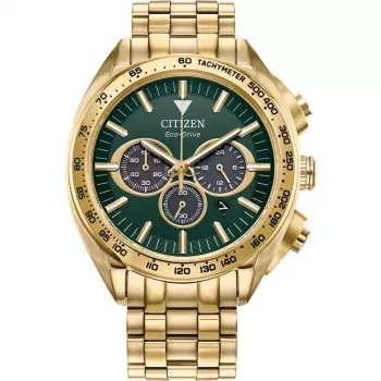 CITIZEN Eco-Drive Chronograph Watch CA4542-59X 43mm Stainless Steel Green Dial