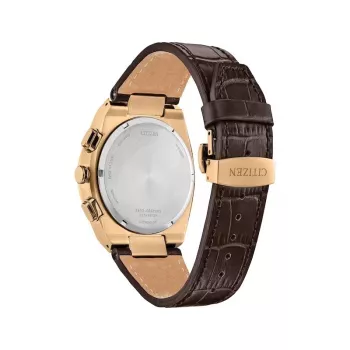 CITIZEN Eco-Drive Chronograph Watch CA4583-01E 43mm Brown Leather