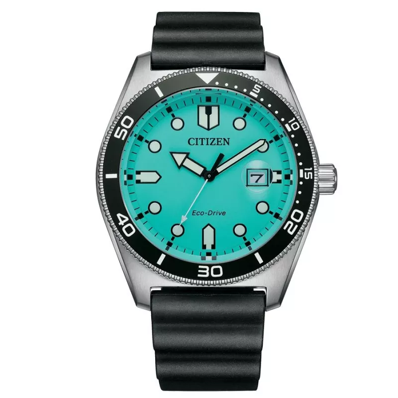 CITIZEN Eco-Drive vyrų laikrodis AW1760-14X 43mm žalias nailono dirželis