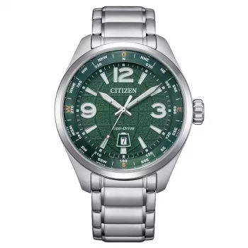 CITIZEN Eco-Drive Vyrų Laikrodis AW1830-88X 42,6mm Nerūdijantis Plienas Žalias Ciferblatas