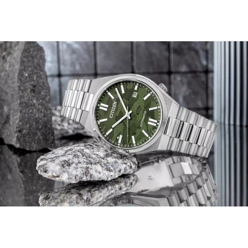CITIZEN Vyriškas automatinis laikrodis NJ0159-86X 40mm Auksinio atspalvio nerūdijantis plienas Žalias ciferblatas
