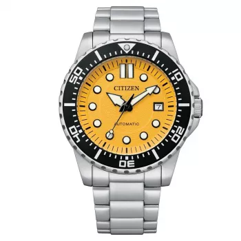 CITIZEN Vyriškas automatinis laikrodis NJ0170-83X 43mm Nerūdijantis plienas Žalias ciferblatas