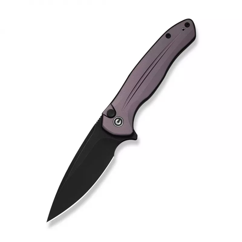CIVIVI Button Lock Kitefen sulankstomas peilis, violetinis aliuminis, 14C28N