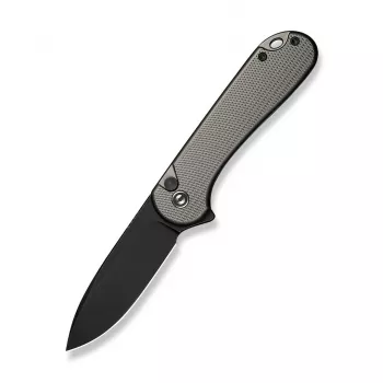 CIVIVI C18062PD-1 Nitro-V Drop Point Flipper peilis, juoda aliuminio rankena, juodas akmens plovimo peiliukas