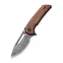 CIVIVI Odium Damascus sulankstomas peilis, 2,65 colio Damascus ašmenys su Drop Point forma, juoda G10 rankena, Liner Lock užraktas, EDC kišeninis peilis, sukurtas Ferrum Forge