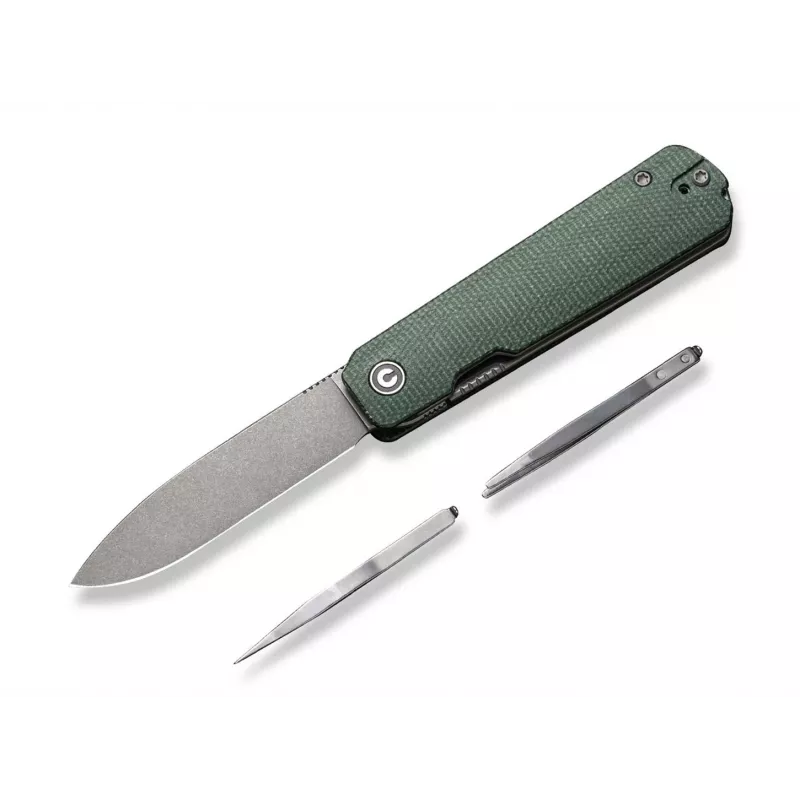 CIVIVI Sendy sulankstomas peilis Micarta žalia Drop Point Sandvik 14C28N