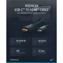 Clicktronic Casual USB-C į HDMI adapterio kabelis, 1 m, 4K Ultra HD 60 Hz, juodas 44928