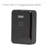 CLUB 3D CAC-1933 4 prievadų USB-C įkrovimo stotelė, 240W GaN PD 3.1, PPS, LED ekranas