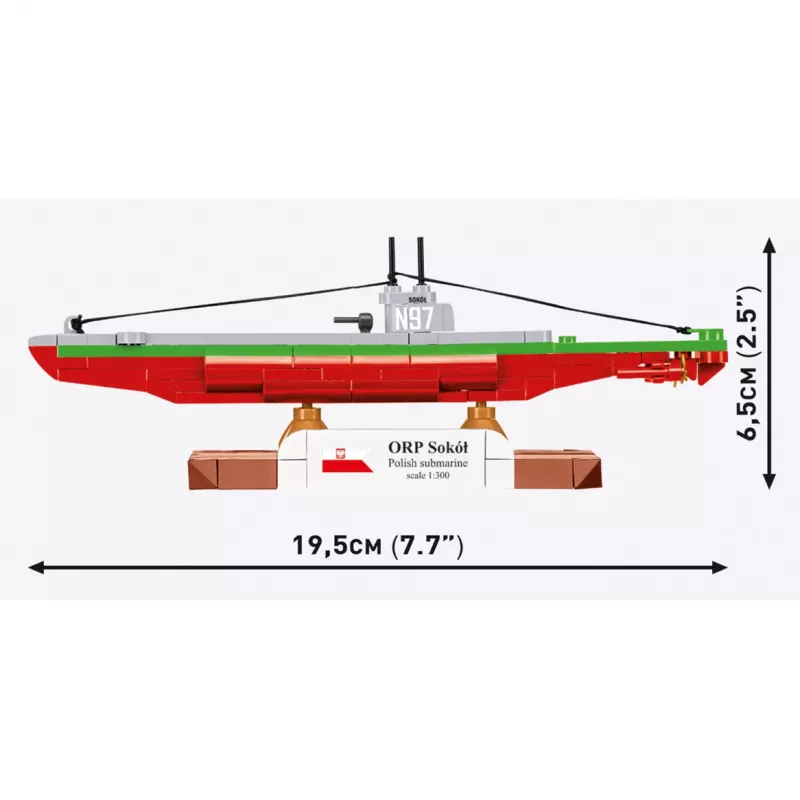 COBI ORP Sokół Polish Submarine Paper Model Kit 1:300