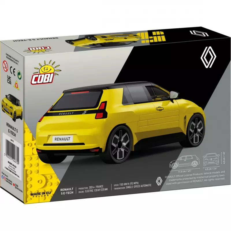 COBI Renault 5 E-Tech geltonas 1:35 mastelio liejimo modelinis automobilis