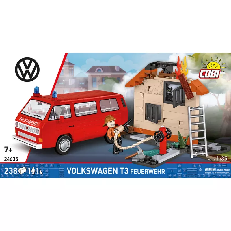 Cobi Volkswagen T3 Feuerwehr Fire Truck Building Blocks Set (230 Pieces)