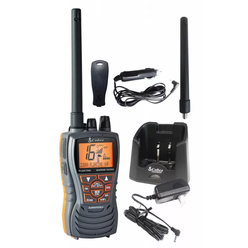 Cobra HH350 Jūrinis VHF Radijas su Bluetooth ir IPX7 vandeniui atspariu korpusu