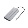 Conceptronic DONN34G 10-in-1 USB 3.2 Gen 2 MST dokavimo stotelė, 4K60Hz HDMI, 8K30Hz DisplayPort, GbE, USB-C 10Gbps x 3, USB-A 480Mbps x 2, Audio, 100W USB PD