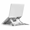 Conceptronic DONN35S Laptop Stand su 7-in-1 USB-C dokavimo stotele, Dual HDMI 4K60Hz, GbE, USB-C 5Gbps, 2x USB-A, 100W PD, sidabrinis