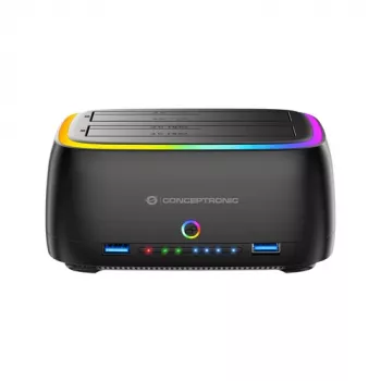 Conceptronic DONN36B 2 lizdų SATA HDD/SSD prijungimo stotelė, USB 3.0, 2x USB-A, Black
