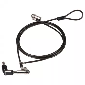 Conceptronic NBT Nano-Lock Dual nešiojamojo kompiuterio kombinacinis spynelis, 4 skaitmenų, 1,8 m plieninis trosas, juoda/sidabrinė