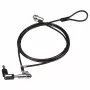 Conceptronic NBT Nano-Lock Dual nešiojamojo kompiuterio kombinacinis spynelis, 4 skaitmenų, 1,8 m plieninis trosas, juoda/sidabrinė