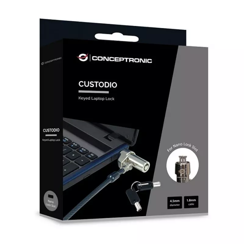 Conceptronic NBT nešiojamojo kompiuterio kombinacinis spynos Nano Security Slot 1,8 m