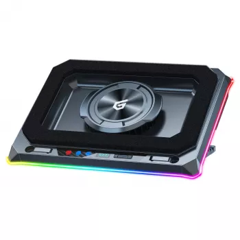 Conceptronic THYIA03B USB-C nešiojamojo kompiuterio aušinimo padėklas su išmaniojo telefono laikikliu, RGB, 12V