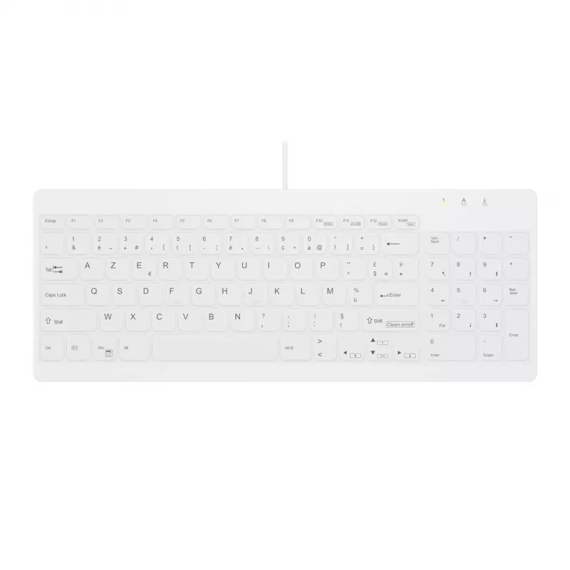 Contour ACTIVE KEY Hygiene Compact Ultraflat Laidinė USB klaviatūra Juoda (AK-C7012F-UVS-W/FR)