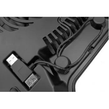 Cooler Master NotePal X-Slim R9-NBC-XSLI-GP 160mm USB nešiojamojo kompiuterio aušinimo padas su praeinamuoju USB prievadu, juodas