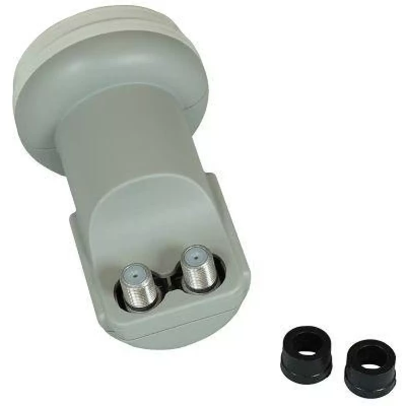 CORAB C120TWN Twin LNB keitiklis – 2 išėjimai, 40 mm feedhorn, mažas triukšmas 0,1 dB, atsparus orams F tipo