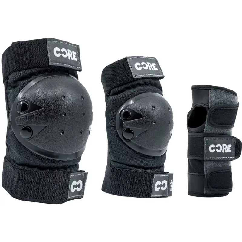 Core Junior Triple Pads Set Black-White XS