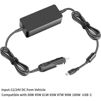 CoreParts MBXUSBC-DC0004 USB-C automobilinis įkroviklio adapteris 65W PD 3.0 - juodas
