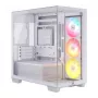 CORSAIR 2800X RS-R ARGB Micro-ATX dviejų kamerų kubo korpusas, baltas, su panoraminiu grūdintu stiklu ir 2x LL120 RGB ventiliatoriais