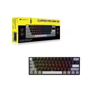 CORSAIR CLIPPER PRO MINI 60 Hall Effect žaidimų klaviatūra juoda