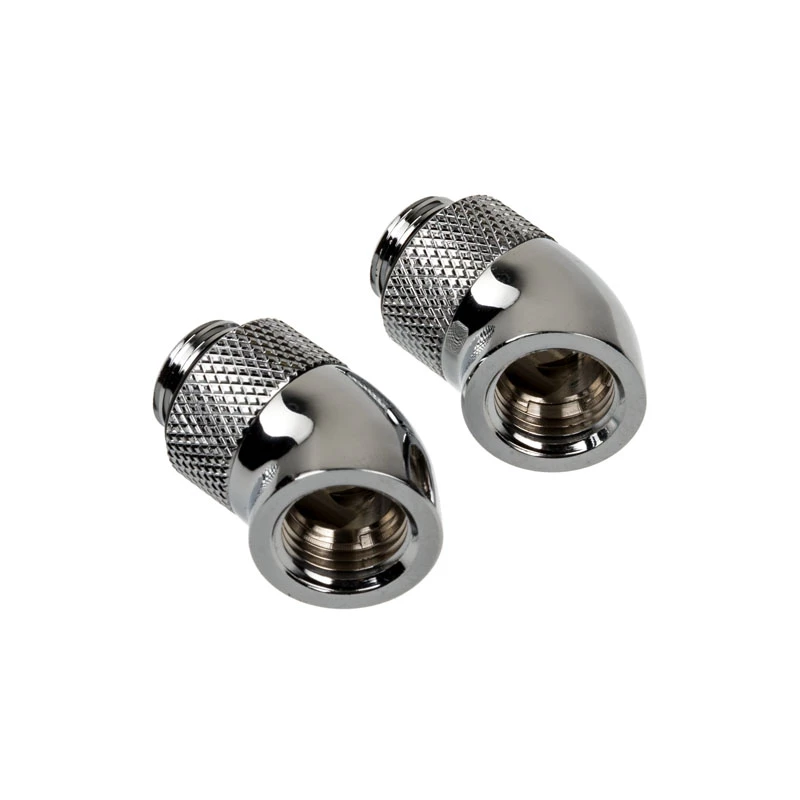 Corsair Hydro X Series 45° Rotary Adapter G1/4 Male to G1/4 Female - Pack of 2, Chrome