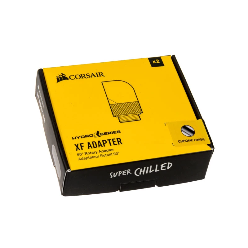 Corsair Hydro X Series 90° sukamoji jungtis G1/4 colio chromuota (2 vnt.) - CX-9055008-WW