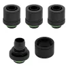 CORSAIR Hydro X Series XF Suspaudimo Jungtis, Tiesi G1/4 colio Vyriškas į 13/10mm Minkštą Vamzdelį, Juoda – 4 vnt. pakuotė